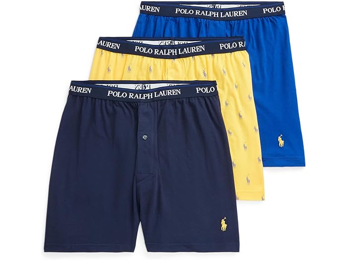 楽天スウィートラグ（取寄） ラルフローレン メンズ クラシック フィット W/ ウィッキング 3-パック ニット ボクサー Polo Ralph Lauren men Polo Ralph Lauren Classic Fit w/ Wicking 3-Pack Knit Boxers Cruise Navy/Yellowfin/Rugby Royal All Over Pony Player/Rugby Royal