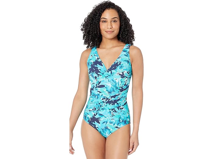 (取寄) エルエルビーン レディース スリミング スイムウェア タンクスーツ プリント L.L.Bean women L.L.Bean Slimming Swimwear Tanksuit Print Darkest Navy Flowers