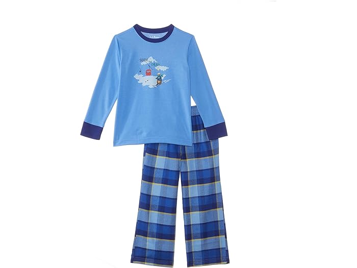 () GGr[ LbY tl pW} (g LbY) L.L.Bean kids L.L.Bean Flannel Pajamas (Little Kids) Cool Blue Seek the Peak