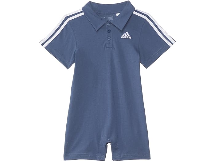 (取寄) アディダス キッズ ボーイズ コットン ポロ ロンパー(インファント) adidas Kids boys adidas Kids Cotton Polo Romper(Infant) Lt Navy