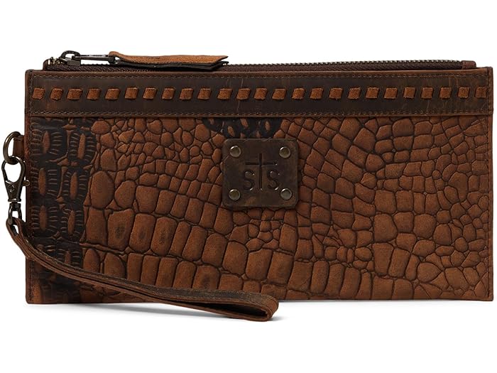 () STS`EFA fB[X J^i NR Nb` STS Ranchwear women STS Ranchwear Catalina Croc Clutch Brown