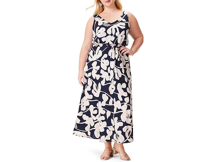 () jbN][ fB[X vX TCY EH[^[ [Y rAJ hX NIC+ZOE women NIC+ZOE Plus Size Water Lilies Bianca Dress Indigo Multi