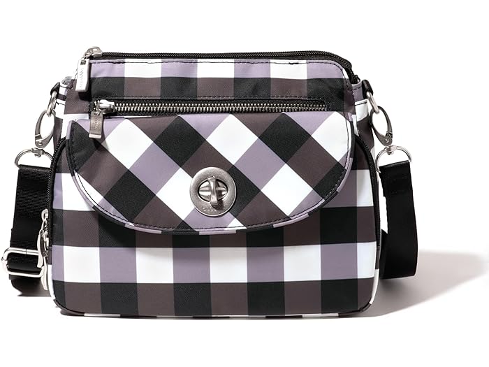 () obK[j fB[X JX NX{fB obO Baggallini women Baggallini Calais Crossbody Bag Black White Gingham