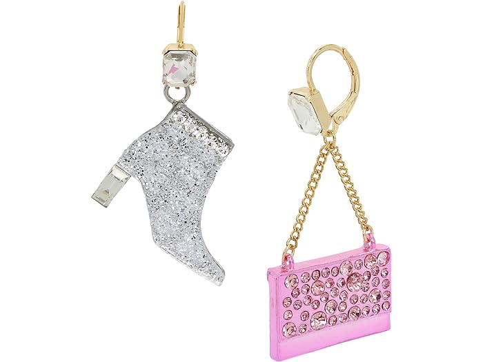 (取寄) ベッツィジョンソン レディース パース ミスマッチ イヤリングス Betsey Johnson women Betsey Johnson Purse Mismatch Earrings Pink/Gold