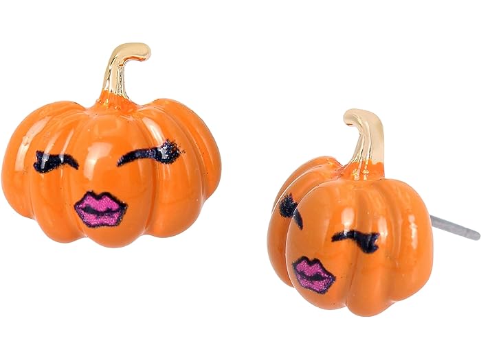 (取寄) ベッツィジョンソン レディース パンプキン フェイス スタッズ イヤリングス Betsey Johnson women Betsey Johnson Pumpkin Face Stud Earrings Orange/Gold