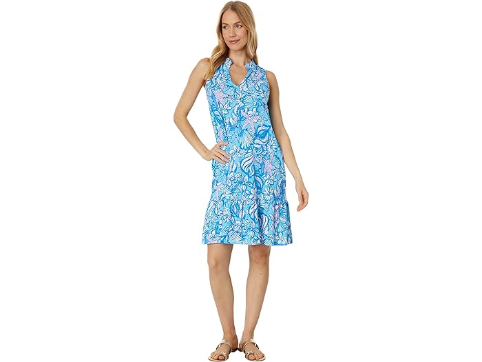 () [ sbc@[ fB[X }[ hX Lilly Pulitzer women Lilly Pulitzer Malone Dress Amalfi Blue Sound The Sirens