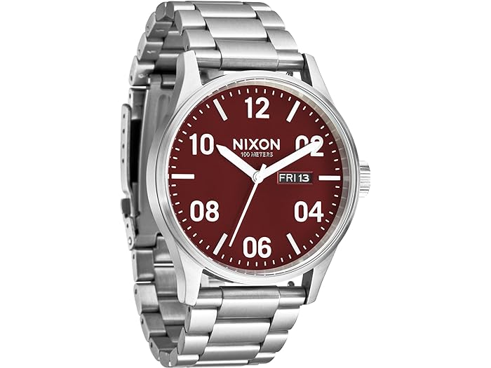 ニクソン 腕時計（メンズ） (取寄) ニクソン メンズ セントリー ステインレス スティール Nixon men Nixon Sentry Stainless Steel Silver/Cranberry