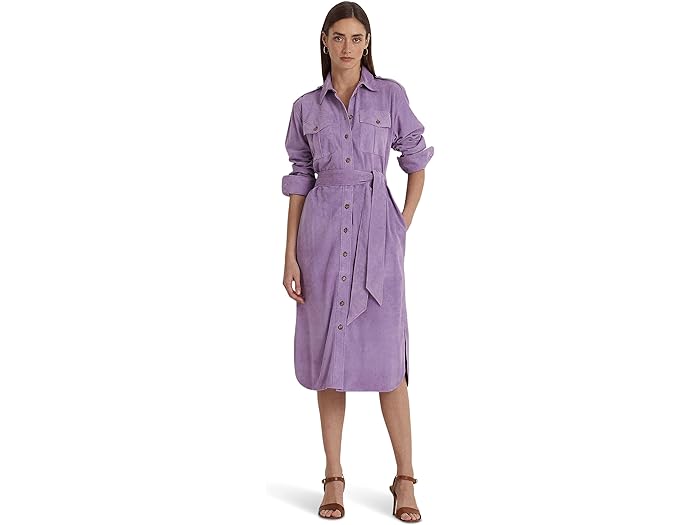 ラルフローレン　ドレス (取寄) ローレン ラルフローレン レディース ベルテッド スエード シャツドレス LAUREN Ralph Lauren women LAUREN Ralph Lauren Belted Suede Shirtdress Wisteria