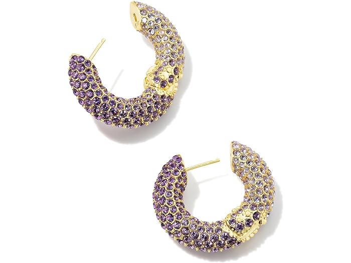 () ɥ饹å ǥ ߥå ѥ ա 󥰥 Kendra Scott women Kendra Scott Mikki Pave Hoop Earrings Gold Purple Mauve Ombre Mix