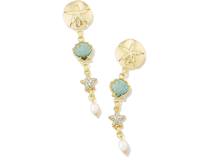 () ɥ饹å ǥ ֥饤  å 󥰥 Kendra Scott women Kendra Scott Brynne Shell Stud Earrings Gold Sea Green Chrysocolla 1