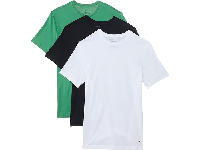 (取寄) トミーヒルフィガー メンズ コットン クラシック 3-パック クルーネック アンダーシャツ Tommy Hilfiger men Cotton Classic 3-Pack Crewneck Undershirts Valley Green/ Desert Sky/ White