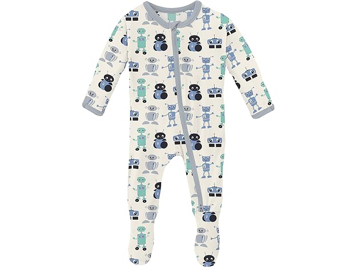 () LbL[ pc LbY {[CY vg tbeB[ EBY 2EFC Wbp[ (Ct@g) Kickee Pants Kids boys Kickee Pants Kids Print Footie with Two-Way Zipper (Infant) Natural Robots