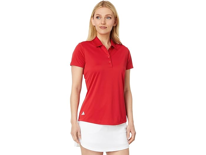 (取寄) アディダス ゴルフ レディース パフォーマンス ソリッド ショート スリーブ ポロ adidas Golf women Performance Solid Short Sleeve Polo Collegiate Red