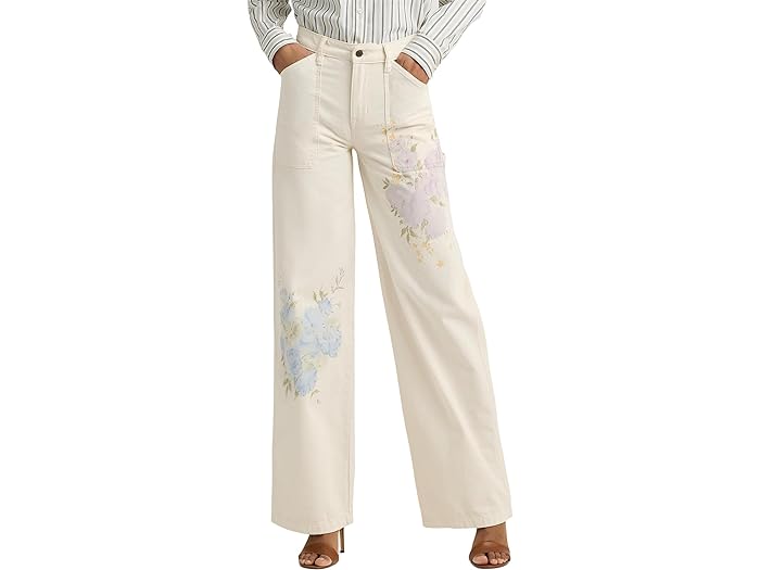 (取寄) ローレン ラルフローレン レディース フローラル ハイライズ ワイド-レッグ ジーンズ イン マスカルポーネ クリーム ウォッシュ LAUREN Ralph Lauren women LAUREN Ralph Lauren Floral High-Rise Wide-Leg Jeans in Mascarpone Cream Wash Mascarpone Cream Wash