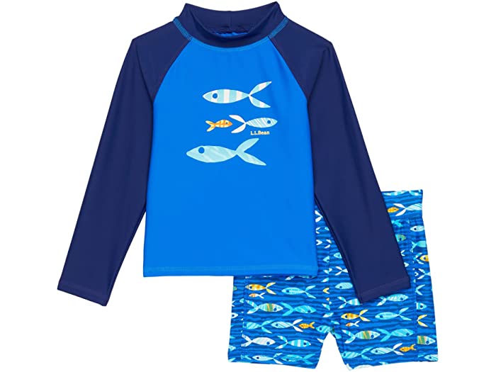 (取寄) エルエルビーン キッズ スイム セット (トドラー) L.L.Bean kids Sun-and-Surf Swim Set (Toddler) Capri Blue Color-Block