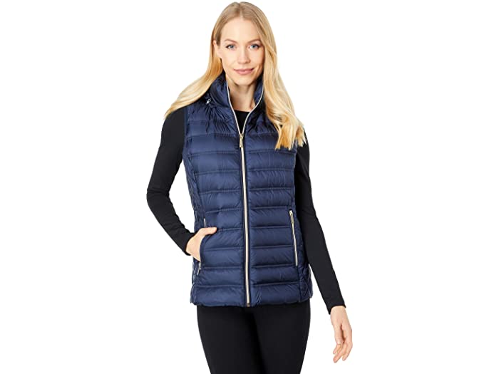 (取寄) マイケルコース レディース パッカブル ダウン ベスト M824683E74 MICHAEL Michael Kors women Packable Down Vest M824683E74 Midnight Blue