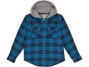 (取寄) エルエルビーン キッズ フリース ライン フランネル シャツ フーデット プレイド (ビッグ キッズ) L.L.Bean kids Fleece Lined Flannel Shirt Hooded Plaid (Big Kids) Marine Blue