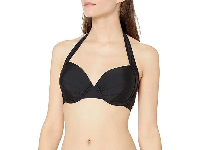 (取寄) カルバンクライン レディース モールデッド アンダーワイヤー コンバーチブル ビキニ スイムスーツ トップ Calvin Klein women Molded Underwire Convertible Bikini Swimsuit Top Black