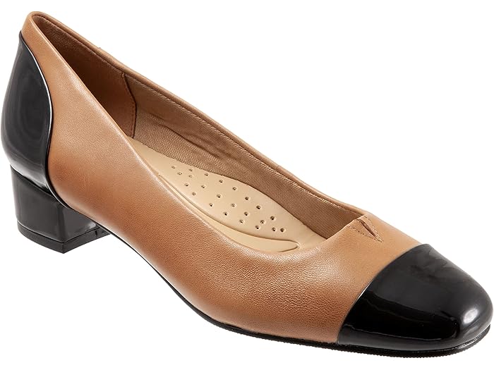 楽天スウィートラグ（取寄） トロッターズ レディース デイジー Trotters women Daisy Tan Leather/Black Patent Veg