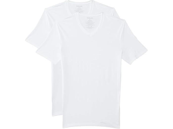 (取寄) トミー ジョン メンズ セカンド スキン スティ タックド ハイ V ネック 2 パック Tommy John men Second Skin Stay Tucked High V Neck 2 Pack White/White