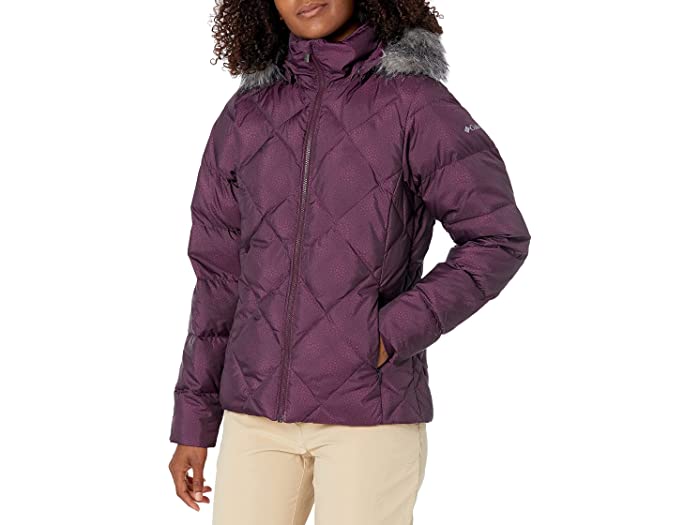 (取寄) コロンビア レディース ウィメンズ ハイツ ダウン ジャケット Columbia women Womens ICY Heights Ii Down Jacket Black Cherry Dotty Print