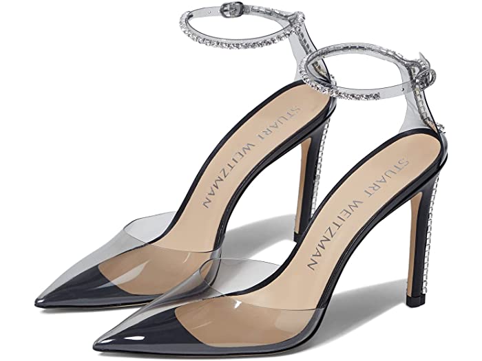 (取寄) スチュアート ワイツマン スチュアート グラム 100 ストラップ ポンプ Stuart Weitzman Stuart Glam 100 Strap Pump Flannel/Black/Clear