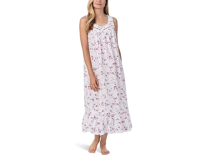 (取寄) アイリーン ウエスト レディース スリーブレス コットン ロン ガウン Eileen West women Sleeveless Cotton Lawn Gown White Ground Floral