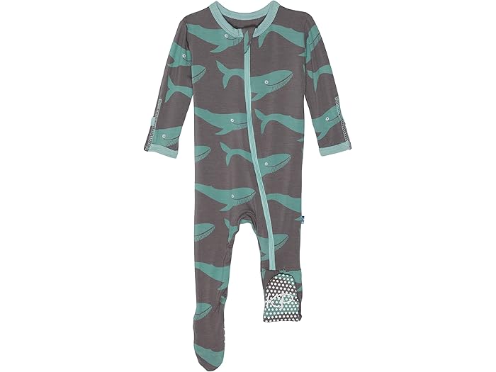 (取寄) キッキー パンツ キッズ ボーイズ プリント フッティー ウィズ ジッパー (インファント) Kickee Pants Kids boys Kickee Pants Kids Print Footie with Zipper (Infant) Rain Whale