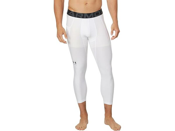スウィートラグの(取寄) アンダーアーマー メンズ ヒートギア アーマー 3/4 レギングス Under Armour men Heatgear Armour 3/4 Leggings White/Black|詳細画像