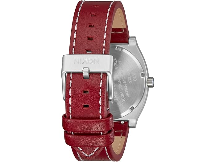 (取寄) ニクソン メンズ タイム テラー レザー Nixon men Time Teller Leather Silver/Egret/Cranberry