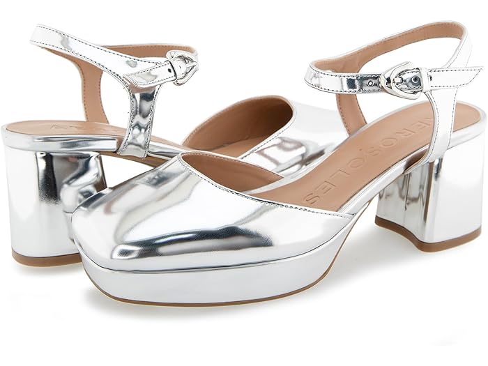 () 륺 ǥ Aerosoles women Soir Silver Mirror Metallic Faux Le...