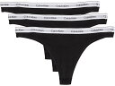 (取寄) カルバンクライン アンダーウェア レディース モダン ロゴ トング 3-パック Calvin Klein Underwear women Modern Logo Thong 3-Pack Black/Black/Black(4)