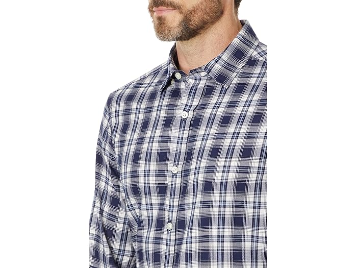 (取寄) ヴィンヤードヴァインズ メンズ プレイド OTG ブラッシュ ツイル シャツ Vineyard Vines men Plaid OTG Brushed Twill Shirt Nautical Navy Plaid