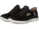 (取寄) スケッチャーズ スニーカー レディース サミッツ レオパード シック ハンズフリー スリップインズ SKECHERS women Summits Leopard Chic Hands Free Slip-INS Black Multi