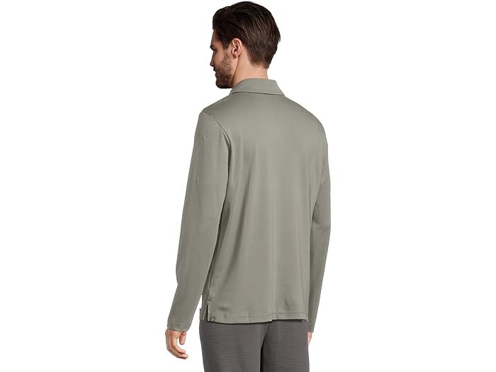 (取寄) ベアフットドリームス メンズ マリブ コレクション ピマ ロング スリーブ ポロ Barefoot Dreams men Malibu Collection Pima Long Sleeve Polo Olive Branch