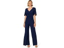 (取寄) アドリアナ パぺル レディース パール ニット クレープ ジャンプスーツ Adrianna Papell women Pearl Knit Crepe Jumpsuit Navy Sateen(4)