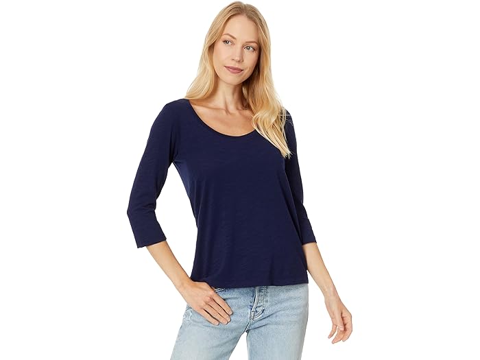 (取寄) モッドオードック レディース 3/4 スリーブ スクープ ネック ティー Mod-o-doc women 3/4 Sleeve Scoop Neck Tee Navy Licorice