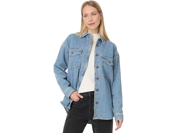 (取寄) メイドウェル レディース マシー ロング スリーブ シャツ イン ウォッシュ Madewell women Mushy Long Sleeve Shirt in Blissfield Wash Blissfield Wash
