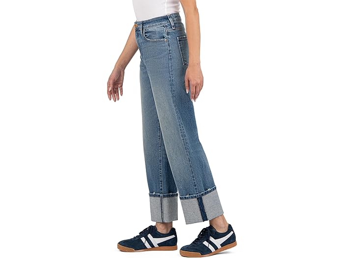 (取寄) カット フロム ザ クロス レディース シエナ ハイ ライズ ワイド アップ 5 KUT from the Kloth women SIENNA HIGH RISE WIDE LEG-ROLL UP 5" Cuddle