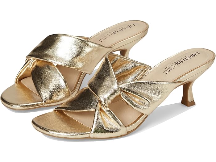 () 饤եȥ饤 ǥ Υ LifeStride women Nori Plantino Gold Faux Leathe...