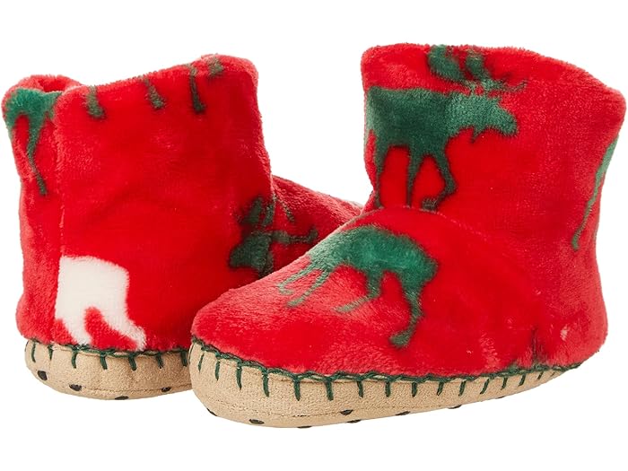 (取寄) ハットレイ キッズ ボーイズ ホリディ ムース フリース スリッパ (トドラー/リトル キッド) Hatley Kids boys Holiday Moose Fleece Slippers (Toddler/Little Kid) Red