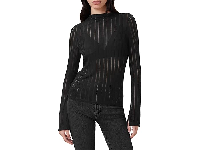 (取寄) オールセインツ レディース アキ ロング スリーブ ティー AllSaints women Aki Long Sleeve Tee Black