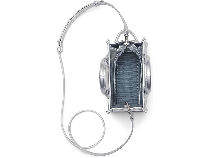 (取寄) マークジェイコブス レディース ザ メタリック レザー クロスボディ トート バッグ Marc Jacobs women The Metallic Leather Crossbody Tote Bag Silver
