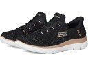 (取寄) スケッチャーズ スニーカー レディース サミッツ ブリリアント シャイン ハンズフリー スリップインズ SKECHERS women Summits Brilliant Shine Hands Free Slip-INS Black Rose Gold