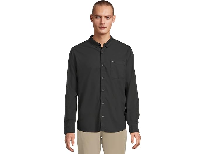 () 롼  åȥ ɥ ȥå L/S RVCA men That'll Do Stretch L/S Black
