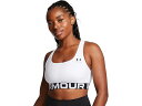 (取寄) アンダーアーマー レディース ヒートギア オーセンティクス ミッド インパクト ブランデット スポーツ ブラ Under Armour women HeatGear Authentics Mid Impact Branded Sports Bra White/Black(4)
