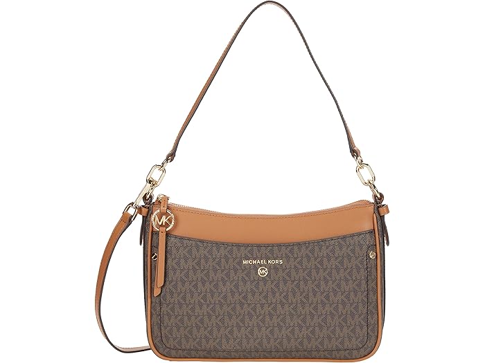 () ޥ륳 ǥ å å 㡼 ߥǥ ȥå å ݥå ܥǥ MICHAEL Michael Kors women Jet Set Charm Medium Top Zip Pochette Crossbody Brown/Acorn