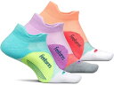 (取寄) フィーチャーズ エリート マックス クッション ノー ショー タブ 3-ペア パック Feetures Elite Max Cushion No Show Tab 3-Pair Pack Aqua Surf/Orchid Sunset/Vibrant Reef(4)