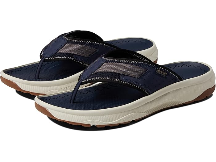 (取寄) フローシャイム メンズ トレッド ライト トング サンダル Florsheim men Tread Lite Thong Sandal Navy Knit/Nubuck/White Sole