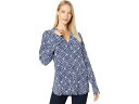 (取寄) ハットレイ レディース カルメン ブラウザ - フェドラ アイカット Hatley women Carmen Blouse - Fedora Ikat Blue